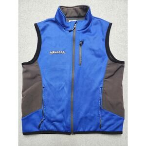 Menards Soft Shell Vest Mens Large Blue Full Zip Fleece Lined Workwear